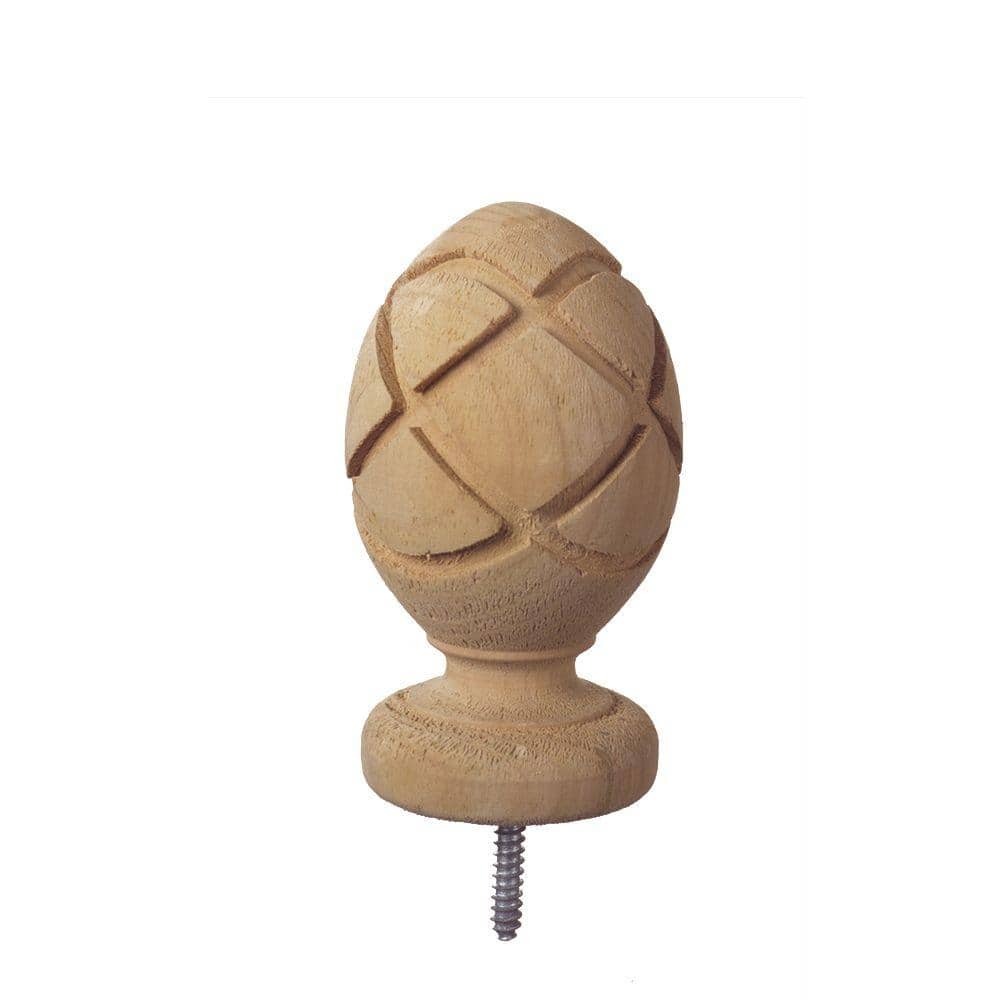 ProWood 4 in. x 4 in. Pineapple Wood Post Cap Finial (6-Pack)