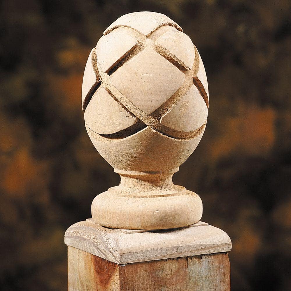 ProWood 4 in. x 4 in. Pineapple Wood Post Cap Finial (6-Pack)