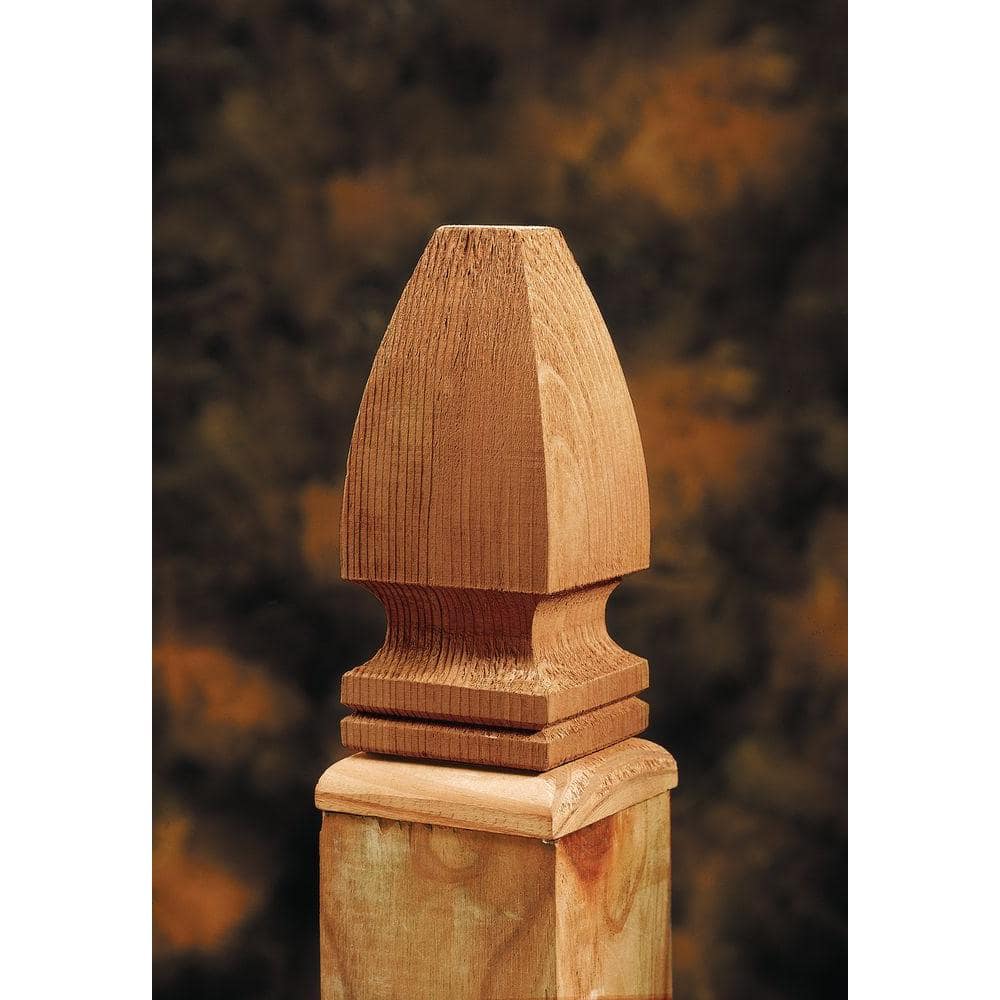 ProWood 4 in. x 4 in. Pressure-Treated Cedar-Tone Pine Gothic Finial (6-Pack)