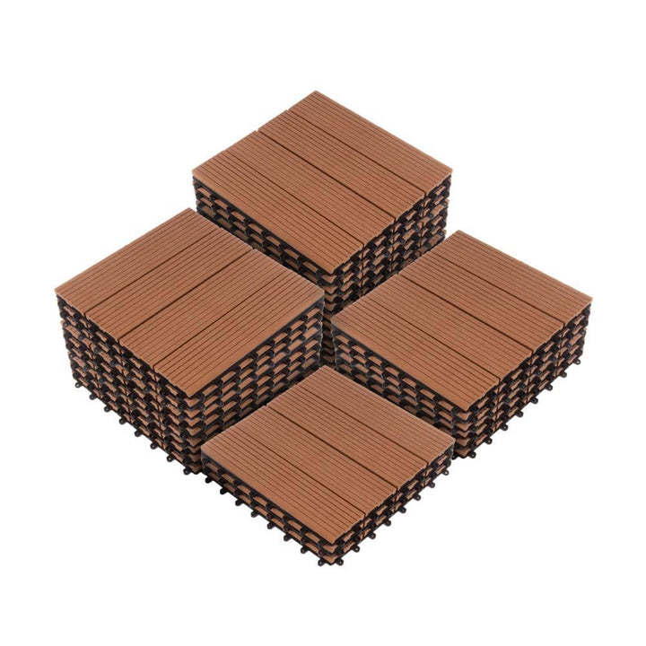Pure Garden 0.97 ft. x 0.97 ft. Slate Composite Deck Tile in Brown (30-Per Pack)