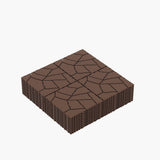 GOGEXX 12 in. W x 12 in. L Outdoor Imitation Stone Texture Plastic Interlocking Flooring Deck Tiles (Pack of 44 Tiles) in Brown