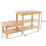 18.25 H 5-Pair 3-Tier Brown Bamboo Shoe Rack