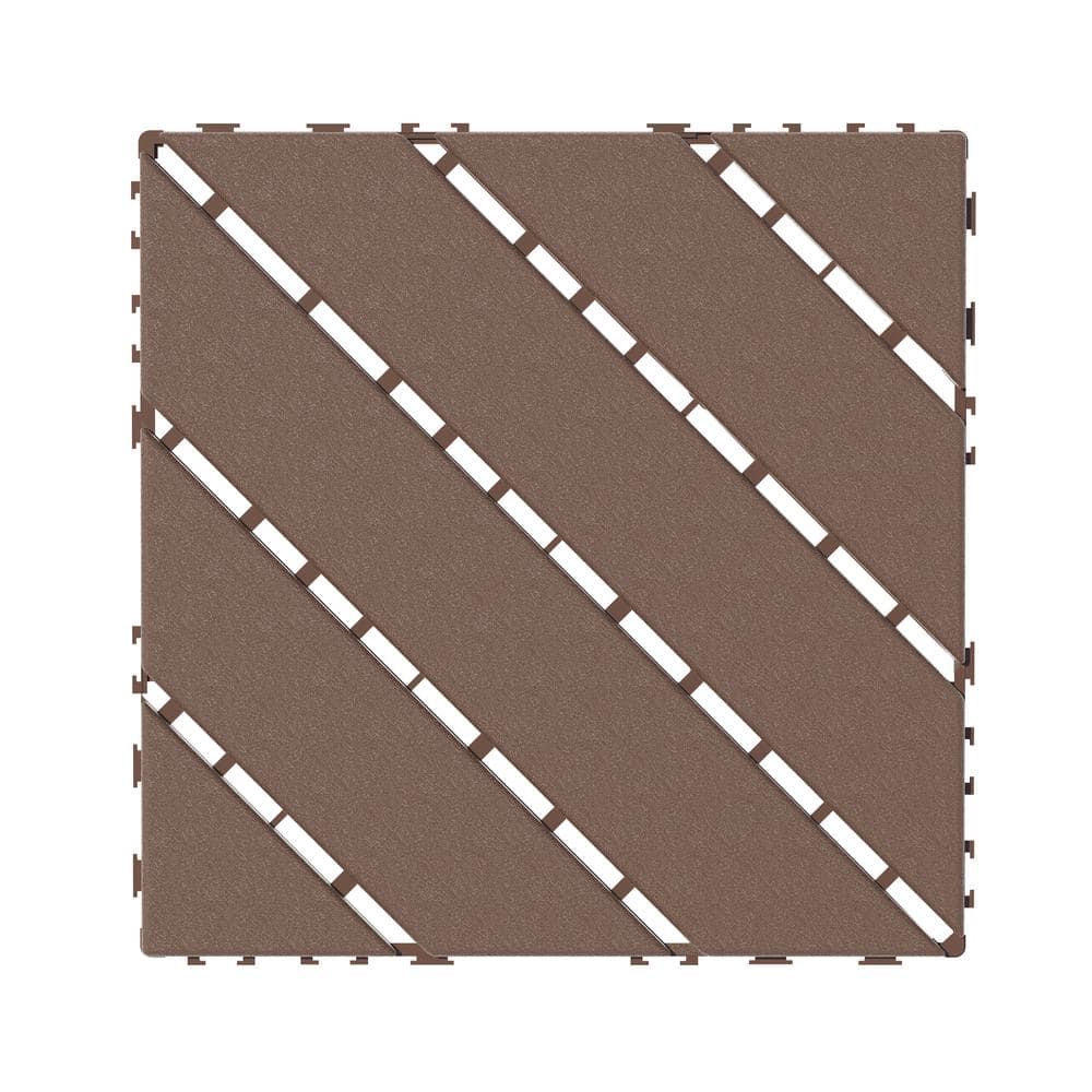 Siavonce 1 ft. x 1 ft. Plastic Interlocking Deck Tiles, Patio Deck Tiles, Square Waterproof Outdoor (44-Pack)