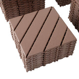 Siavonce 1 ft. x 1 ft. Plastic Interlocking Deck Tiles, Patio Deck Tiles, Square Waterproof Outdoor (44-Pack)