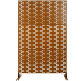 Sudzendf Outdoor and Indoor Freestanding Decorative Privacy Screen Metal Privacy Screen, Fence Panels in Brown