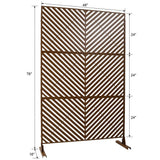 Sudzendf Outdoor and Indoor Freestanding Decorative Privacy Screen Metal Privacy Screen, Fence Panels in Brown