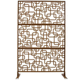 Sudzendf Outdoor and Indoor Freestanding Decorative Privacy Screen Metal Privacy Screen, Fence Panels in Brown