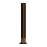 Pegatha 4 in. x 4in. x 39 in. Brown Powder Coated Aluminum Post Sleeve for Wood Post. 1 Post Sleeve, 1 Post Cap, & 1 Base Trim.