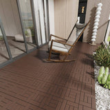 Tidoin Outdoor 1 ft. x 1 ft. Composite Deck Tile in Brown(44 Per Box)