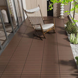 Tidoin Outdoor 2 ft. x 1 ft. Composite Deck Tile in Brown(24 Per Box)