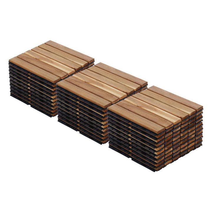 Tidoin Outdoor 1 ft. x 1 ft. Acacia Wood Deck Tile in Yellow(30 Per Box)