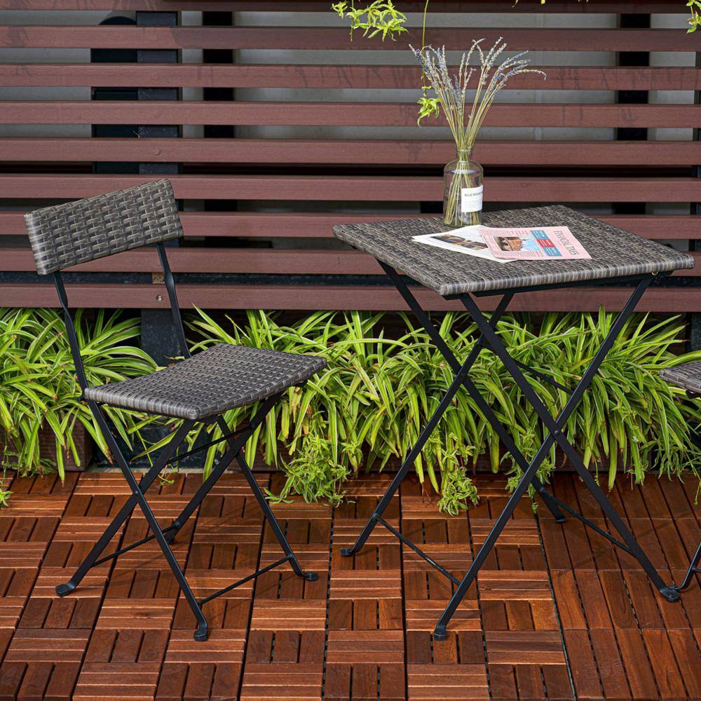 Tidoin Outdoor 1 ft. x 1 ft. Acacia Wood Deck Tile in Brown(10 Per Box)