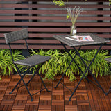 Tidoin Outdoor 1 ft. x 1 ft. Acacia Wood Deck Tile in Brown(10 Per Box)