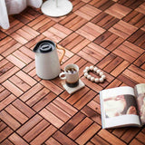 Tidoin Outdoor 1 ft. x 1 ft. Acacia Wood Deck Tile in Brown(20 Per Box)