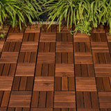 Tidoin Outdoor 1 ft. x 1 ft. Acacia Wood Deck Tile in Brown(20 Per Box)