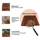 Tidoin Outdoor 1 ft. x 1 ft. Solid Wood Deck Tile in Brown(10 Per Box)