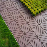 Tidoin Outdoor 1 ft. x 1 ft. Composite Interlocking Tile Deck Tile in Brown(44 Per Box)