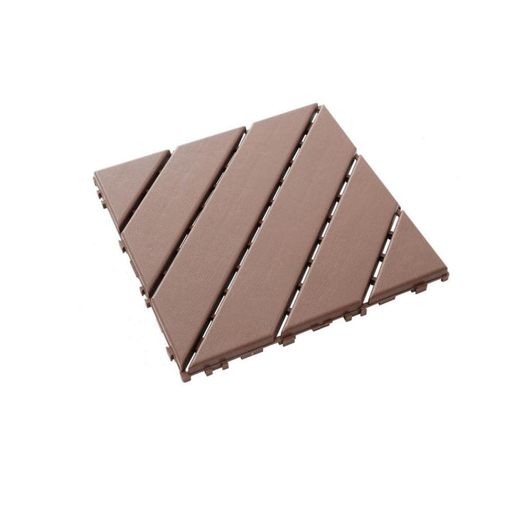 Tidoin Outdoor 1 ft. x 1 ft. Composite Interlocking Tile Deck Tile in Brown(44 Per Box)