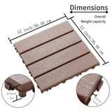 Tidoin Outdoor 1 ft. x 1 ft. Composite Interlocking Tile Deck Tile in Brown(44 Per Box)