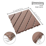 Tidoin Outdoor 1 ft. x 1 ft. Composite Interlocking Tile Deck Tile in Brown(27 Per Box)