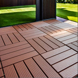 Tidoin Outdoor 1 ft. x 1 ft. Composite Interlocking Tile Deck Tile in Brown(54 Per Box)
