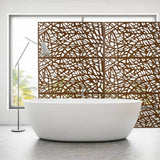 Tidoin 6.3 ft. x 4 ft. Brown Steel Freestanding Flat Flat Top Decorative Privacy Screen Metal Fence Panel