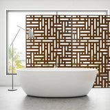 Tidoin 6.3 ft. x 4 ft. Brown Steel Freestanding Flat Flat Top Decorative Privacy Screen Metal Fence Panel