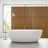 Tidoin 6.3 ft. x 4 ft. Brown Steel Freestanding Flat Flat Top Decorative Privacy Screen Metal Fence Panel