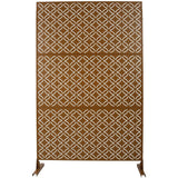 Tidoin 6.3 ft. x 4 ft. Brown Steel Freestanding Flat Flat Top Decorative Privacy Screen Metal Fence Panel