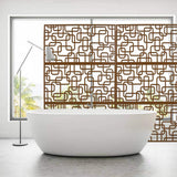 Tidoin 6.3 ft. x 4 ft. Brown Steel Freestanding Flat Flat Top Decorative Privacy Screen Metal Fence Panel