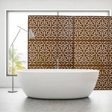 Tidoin 6.3 ft. x 4 ft. Brown Steel Freestanding Flat Flat Top Decorative Privacy Screen Metal Fence Panel