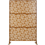Tidoin 6.3 ft. x 4 ft. Brown Steel Freestanding Flat Flat Top Decorative Privacy Screen Metal Fence Panel