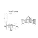 VITA Country Corner Embossed Vinyl Picket Fence, Brown - 49"L x 49"W x 44"H