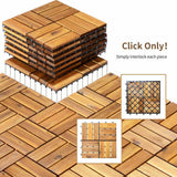 WELLFOR 1 ft. x 1 ft. Acacia Wood Deck Tile in Brown (27-Piece Per Box)