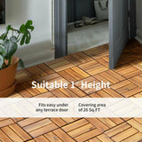 WELLFOR 1 ft. x 1 ft. Acacia Wood Deck Tile in Brown (27-Piece Per Box)