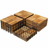 WELLFOR 1 ft. x 1 ft. Acacia Wood Deck Tile in Brown (27-Piece Per Box)