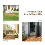 WELLFOR 1 ft. x 1 ft. Acacia Wood Deck Tile in Brown (27-Piece Per Box)