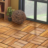 WELLFOR 1 ft. x 1 ft. Acacia Wood Deck Tile in Brown (27-Piece Per Box)
