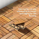 WELLFOR 1 ft. x 1 ft. Acacia Wood Deck Tile in Brown (27-Piece Per Box)