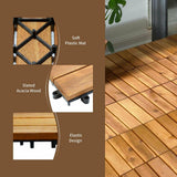 WELLFOR 1 ft. x 1 ft. Acacia Wood Deck Tile in Brown (27-Piece Per Box)