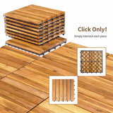WELLFOR 1 ft. x 1 ft. Acacia Wood Deck Tile in Brown (27-Piece Per Box)