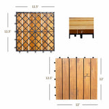 WELLFOR 1 ft. x 1 ft. Acacia Wood Deck Tile in Brown (27-Piece Per Box)