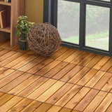 WELLFOR 1 ft. x 1 ft. Acacia Wood Deck Tile in Brown (27-Piece Per Box)