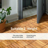 WELLFOR 1 ft. x 1 ft. Acacia Wood Deck Tile in Brown (27-Piece Per Box)