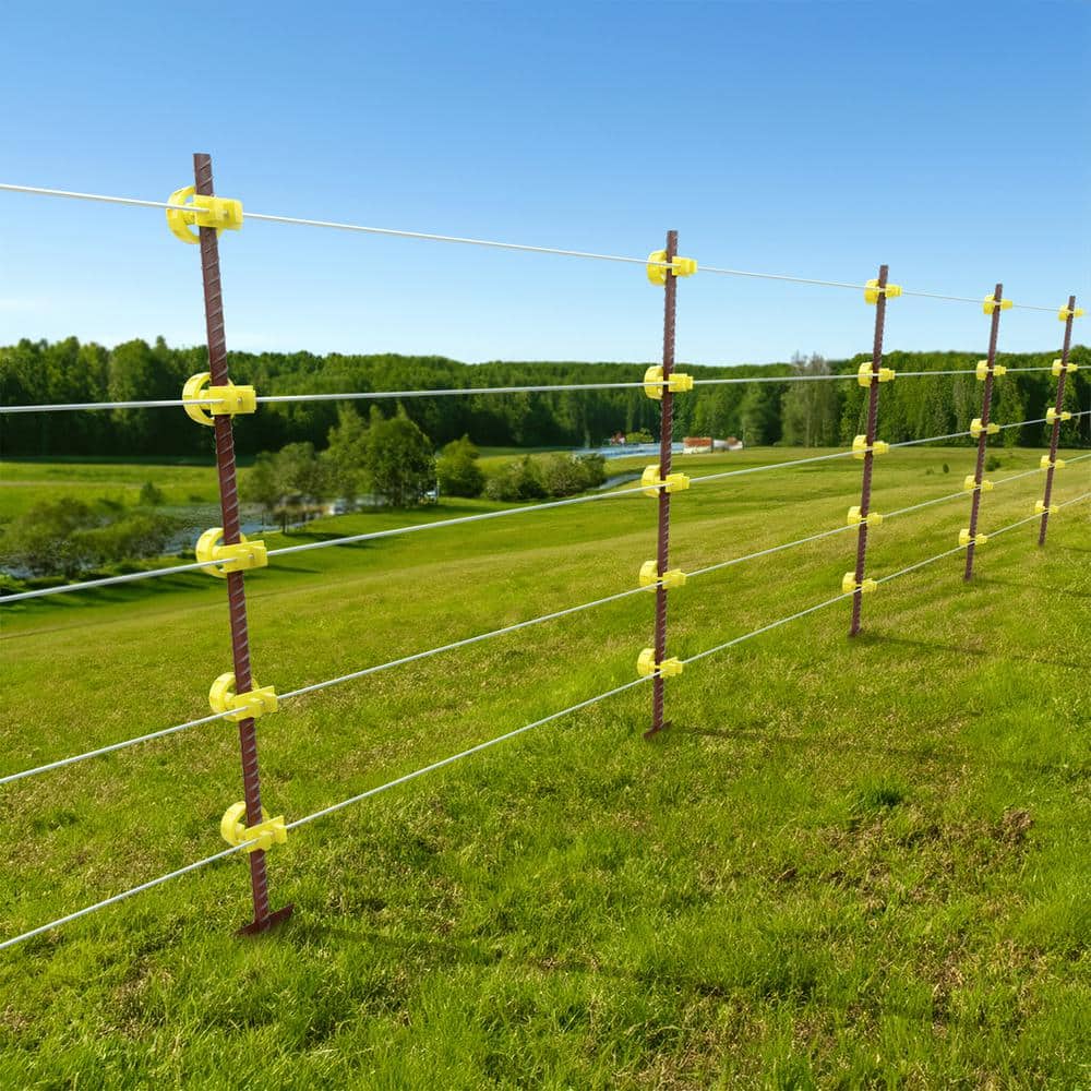 YARDGARD 2 in. x 2 in. x 4 ft. Galvanized Steel Red Electric Fence Post