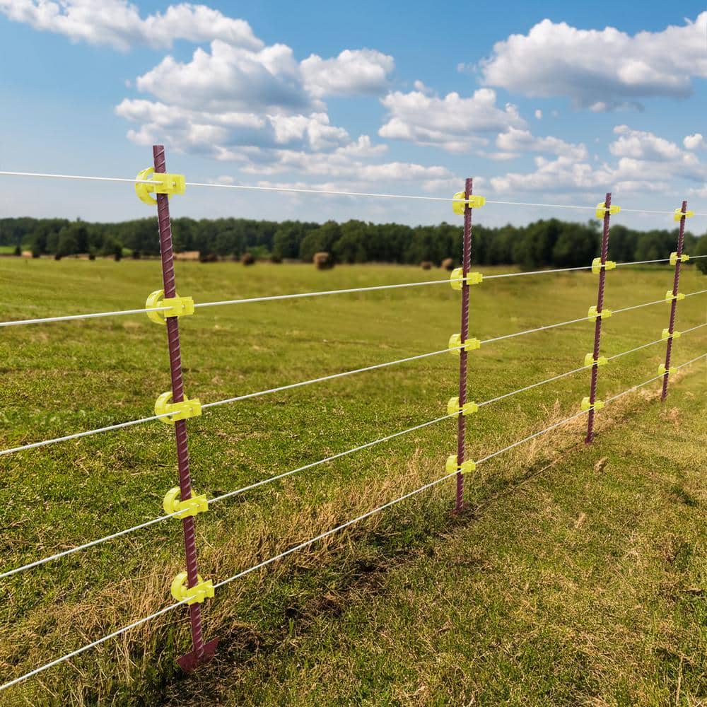 YARDGARD 2 in. x 2 in. x 4 ft. Galvanized Steel Red Electric Fence Post