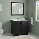 Design House Ventura 36 in. W x 30 in. H x 6 in. D Framed Tri-View Surface-Mount Bathroom Medicine Cabinet in Espresso