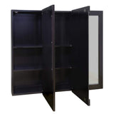 Design House Ventura 36 in. W x 30 in. H x 6 in. D Framed Tri-View Surface-Mount Bathroom Medicine Cabinet in Espresso