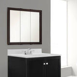 Design House Ventura 36 in. W x 30 in. H x 6 in. D Framed Tri-View Surface-Mount Bathroom Medicine Cabinet in Espresso