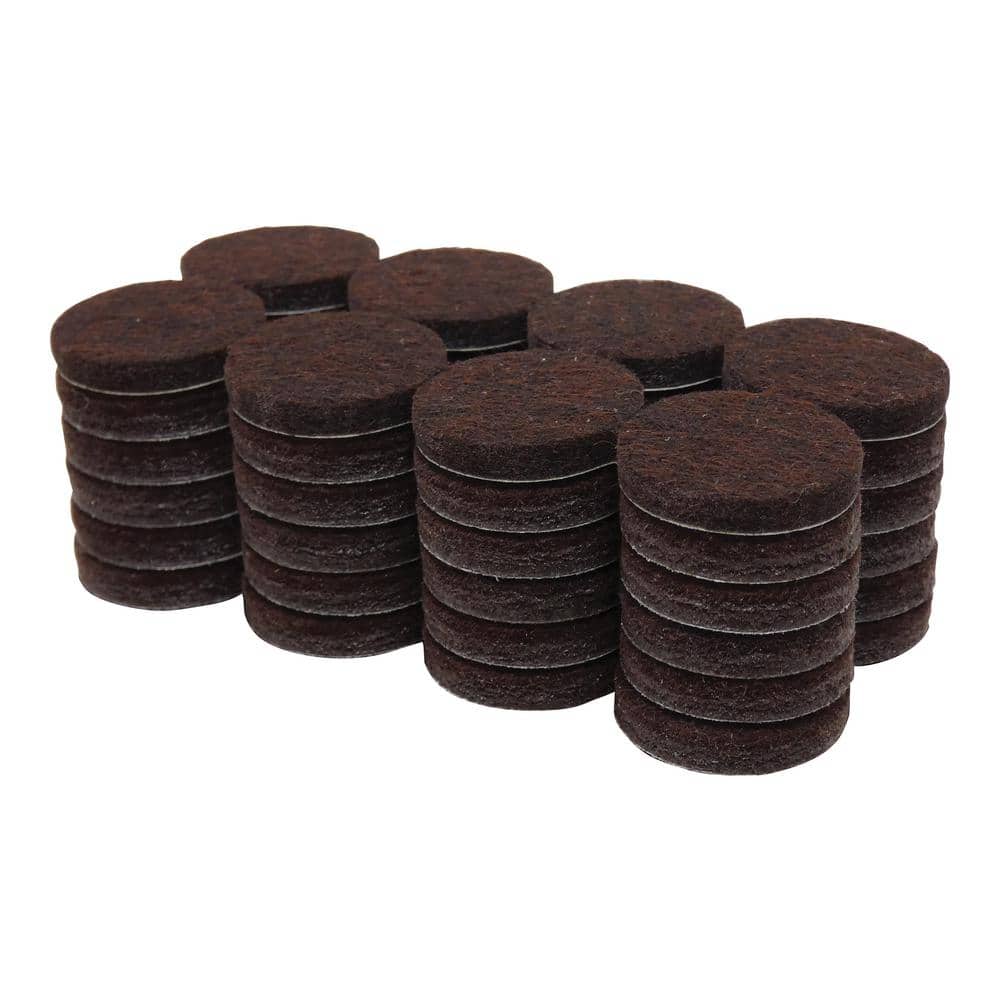 Richelieu 1 in. Round Self-Adhesive Felt Pads, Brown (48-Pack)
